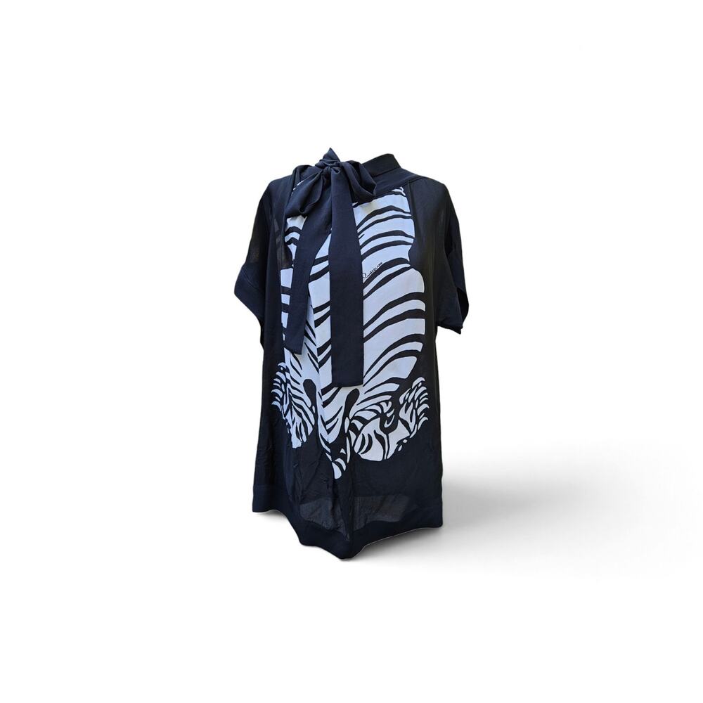 Cavalli Class Tiger Print Silk Blend Blouse - Size 6
